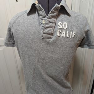 👍Hollister California Men's Shirt Size S Gray Color Short Sleeve